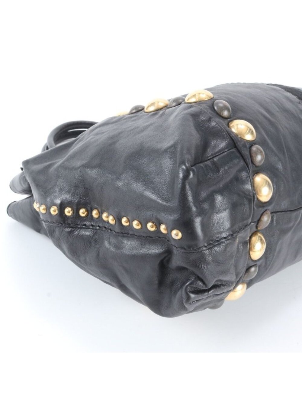 ★SOLD★ Gucci Bab Shuka Emblem Leather Tote Shoulder Hand Black - Picture 6 of 10